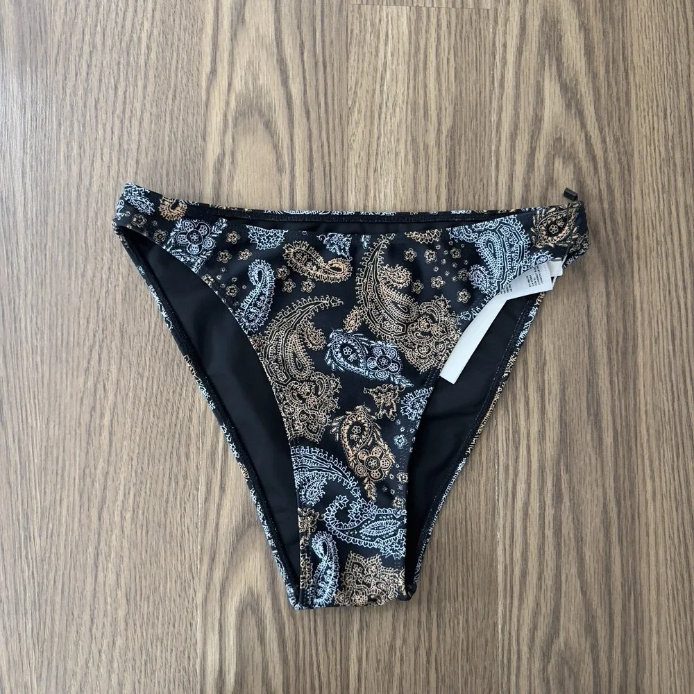 NEW Faithful The Brand Womens Paisley Two Piece Bathing Suit Black Small/Medium*